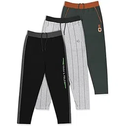 HELLCAT Boys Regular Fit Blended Cotton Stylish Track Pants - Pack of 3-picture-13