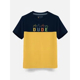 HELLCAT Boys Colourblocked Round Neck Cotton T-shirt-picture-28
