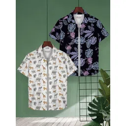 HELLCAT Boys Floral Opaque Checked Casual Shirt-picture-20