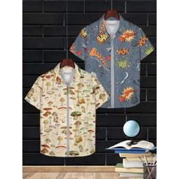 HELLCAT Boys Floral Opaque Printed Casual Shirt-picture-41