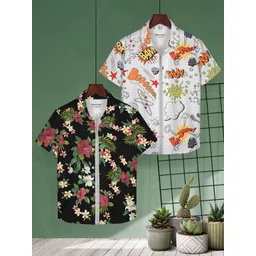 HELLCAT Boys Floral Opaque Printed Casual Shirt-picture-31