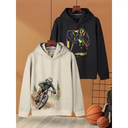 HELLCAT Boys Pack of 2 Printed Hooded Sweatshirt-picture-28