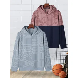 HELLCAT Boys Pack of 2 Printed Hooded Sweatshirt-picture-51