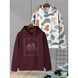 HELLCAT Boys Pack of 2 Printed Pullover Hooded Sweatshirt-picture-37