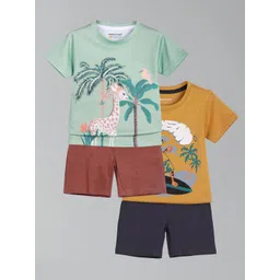 HELLCAT Boys Pack Of 2 Printed Round Neck T-Shirts With Shorts-picture-14