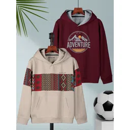 HELLCAT Boys Pack Of 2 Tribal Printed Regular Fit Hooded Casual T-shirt-picture-20