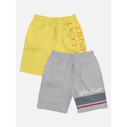 HELLCAT Boys Pack Of 2 Typographic Printed Cotton Sports Shorts-picture-19