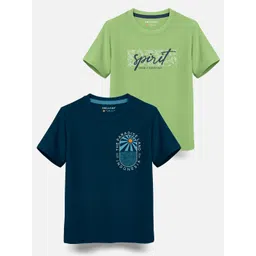 HELLCAT Boys Pack Of 2 Typography Printed Cotton T-shirt-picture-34