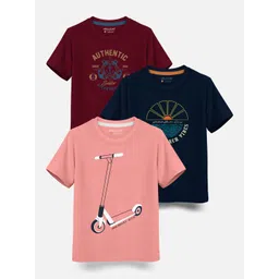 HELLCAT Boys Pack Of 3 Graphic Printed T-shirt-picture-17