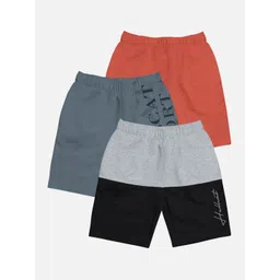 HELLCAT Boys Pack Of 3 Mid-Rise Typography Printed Cotton Shorts-picture-28