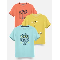 HELLCAT Boys Pack Of 3 Printed Cotton T-shirt-picture-23