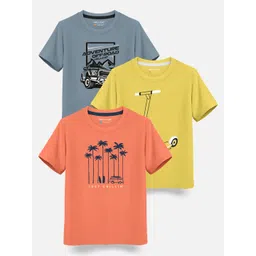 HELLCAT Boys Pack Of 3 Printed Cotton T-shirt-picture-36