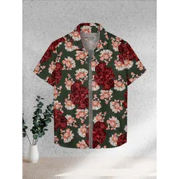 HELLCAT Boys Spread Collar Floral Printed Cotton Casual Shirt-image-24