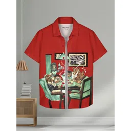 HELLCAT Boys Spread Collar Graphic Printed Cotton Casual Shirt-picture-18
