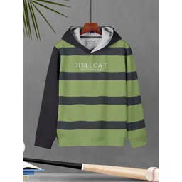 HELLCAT Boys Striped Hooded Cotton Pullover-picture-22