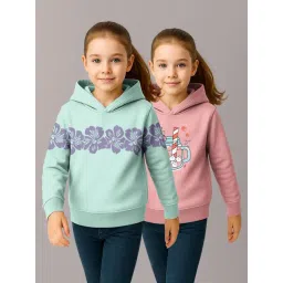 HELLCAT Girls Mint Green & Pink Printed Hoodie - Pack of 2-picture-33