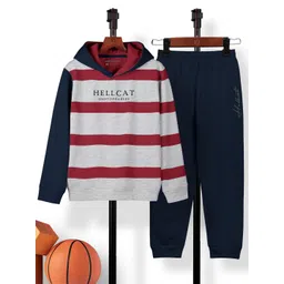 HELLCAT Girls Striped Hooded T-shirt & Trouser-picture-19