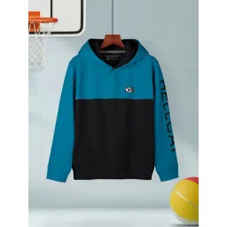 HELLCAT Kids Blue & Black Color Block Full Sleeves T-Shirt-picture-19