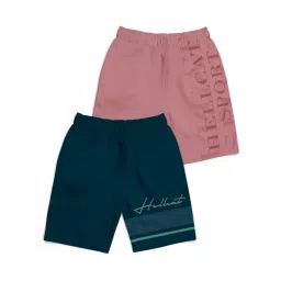 HELLCAT Kids Blue & Pink Printed Shorts (Pack Of 2)-picture-12