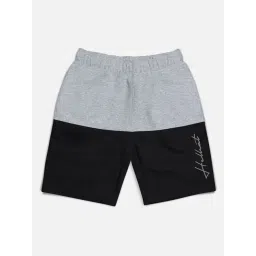 HELLCAT Kids Grey and Black Color Block  Shorts-picture-27