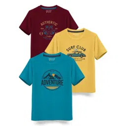 HELLCAT Kids Multicolor Printed T-Shirt (Pack Of 3)-picture-46