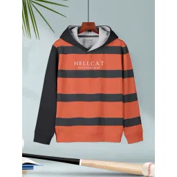 HELLCAT Kids Orange Striped Full Sleeves T-Shirt-picture-33