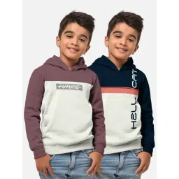 HELLCAT Navy & Lilac Printed Full Sleeves T-Shirt (Pack Of 2)-picture-47