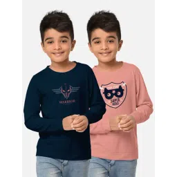 HELLCAT Navy & Pink Printed Full Sleeves T-Shirt (Pack Of 2)-picture-38