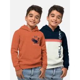 HELLCAT Orange & Navy Printed Full Sleeves T-Shirt (Pack Of 2)-picture-40