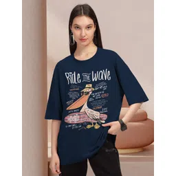HELLCAT Typography Printed Round Neck Oversized T-shirt-picture-29