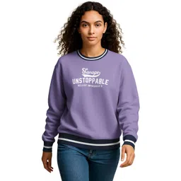 HELLCAT Women Typography Printed Oversized Pullover Sweatshirt-picture-10