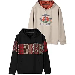 HELLCAT Printed Cotton Blend Hoodie Sweatshirt for Boys - Pack of 2-picture-12