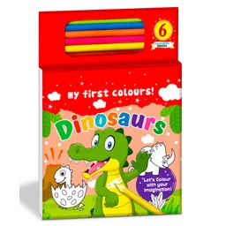 Hello Friend Books My First Colours! : Dinosaurs - Colouring Kit with 6 Colouring Pencils and Easy Colouring Pages for Kids-image-12