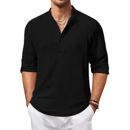 hemadhav Men Solid Cotton Blend Straight Kurta-picture-10