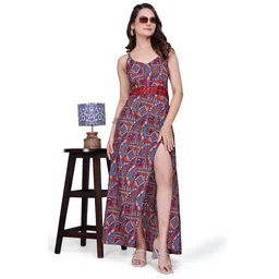 hemang fashion Women A-line Maroon Maxi/Full Length Dress-picture-35