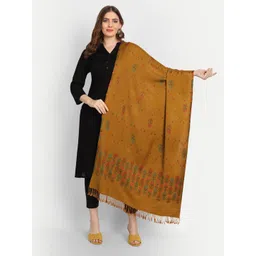 Hemkunt Fabric Women Woven Design Pashmina Wool Stole-picture-17