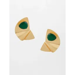 HENA DESIGNS LLP Artificial Stones Studded Half-Moon Shaped Studs-picture-22