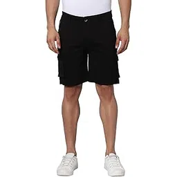 hence Solid Cotton Stretchable Cargo Shorts for Men-picture-14