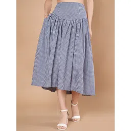 Hencemade Checked Flared Midi Skirts-picture-21