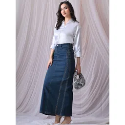 Hencemade Embellished Straight Maxi Skirt-picture-41