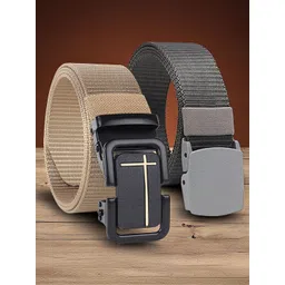 HENEDA Men Pack Of 2 Woven Design Belt-picture-34