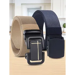 HENEDA Men Pack Of 2 Woven Design Belt-picture-44
