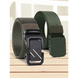 HENEDA Men Pack of 2 Woven Design Canvas Formal Belt-picture-18