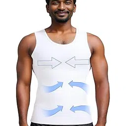 henicepte Men Slimming Tummy Control Chest Compression Hide Gynecomastia Undershirt Shapewear-picture-49