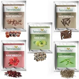 Hennawala 100% Pure & Organic Raw Reetha Amla Shikakai Bhringraj Hibiscus Combo For Hair (100g X 5), (Pack of 5)-picture-11