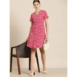 her by invictus Floral Print A-Line Dress-picture-16