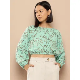 her by invictus Floral Print Blouson Crop Top-picture-28