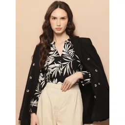 her by invictus Floral Print Mandarin Collar Top-picture-15