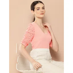 her by invictus Lace Detail Puff Sleeve Top-picture-31