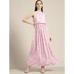 her by invictus Pink & White Floral Printed Maxi Dress-picture-31